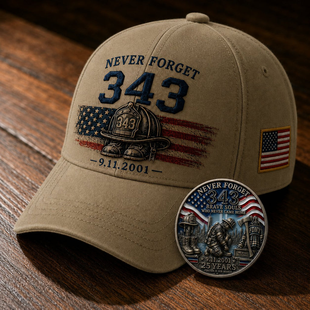 🧢Never Forget 343 Memorial Cap 🎁 Buy the Cap Get the Matching Tribute Coin FREE