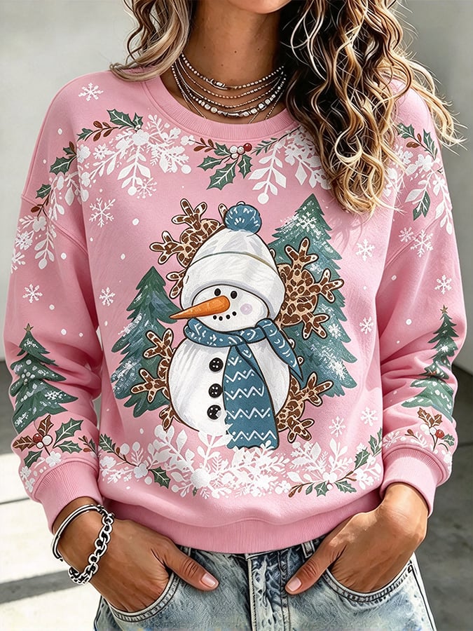 Women's Casual Printed Long-Sleeve Sweatshirt