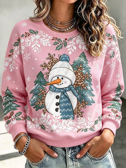 Women's Casual Printed Long-Sleeve Sweatshirt