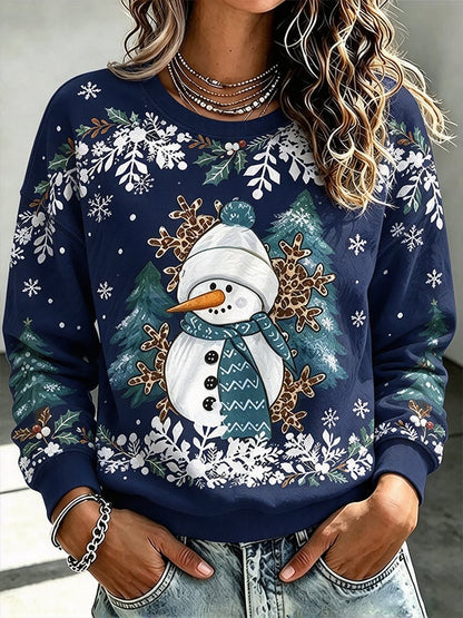 Women's Casual Printed Long-Sleeve Sweatshirt