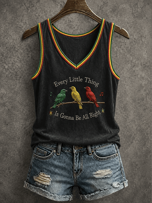 Women's Every Little Thing Is Gonna Be Alright Print Tank Top
