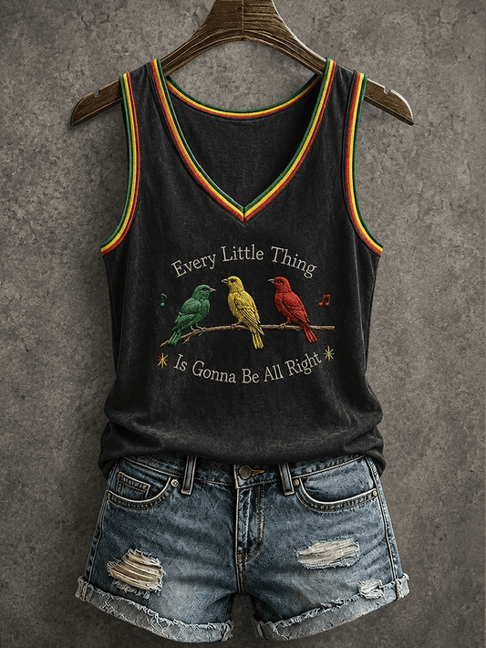 Women's Every Little Thing Is Gonna Be Alright Print Tank Top