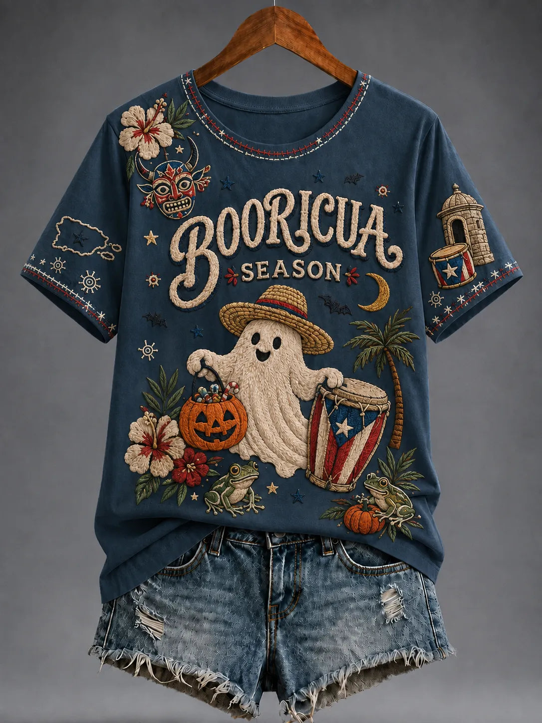 🎃Women's Puerto Rico Halloween Graphic T-shirt