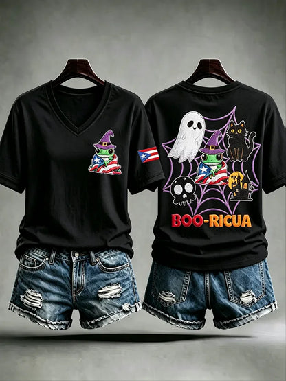 🎃Women's Booricuan Halloween Printed T-shirt