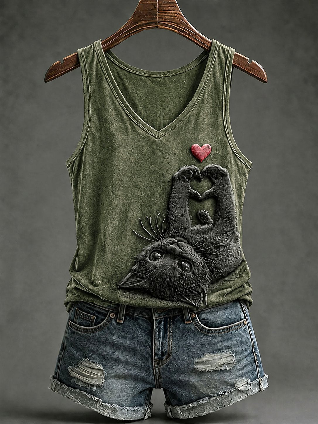 Women's Cat Print Tank Top