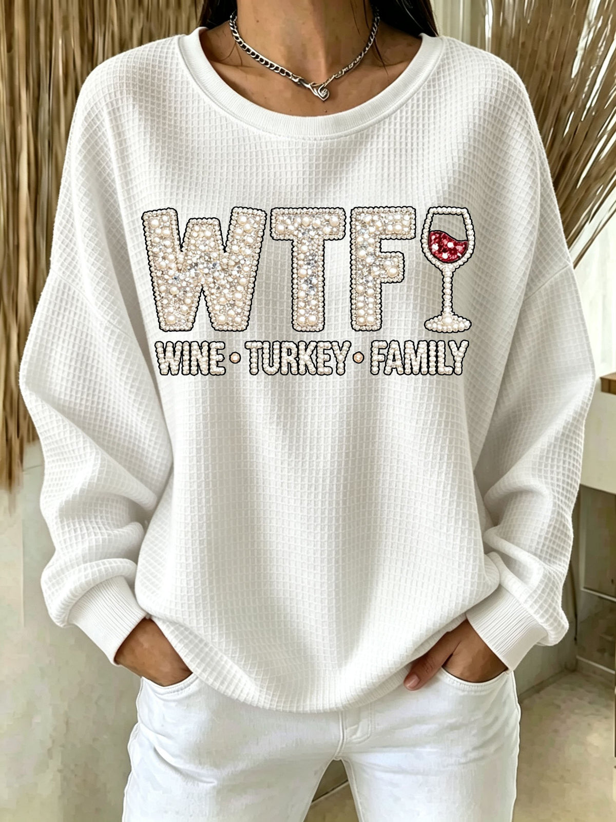 Women's Thanksgiving Print Sweatshirt