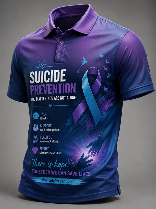 Men's Suicide Prevention Awareness Print T-shirt