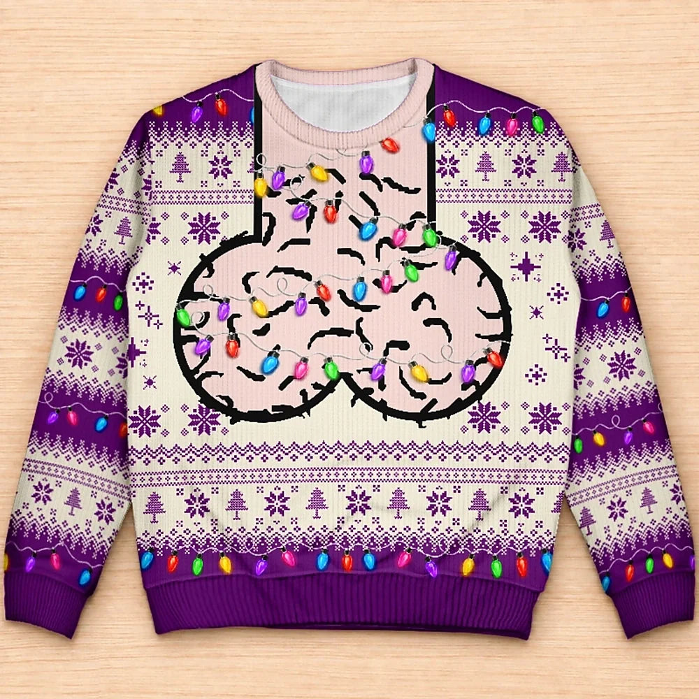 Funny Christmas Gift For Bald Dad Papa Husband - Personalized Unisex Ugly Sweater
