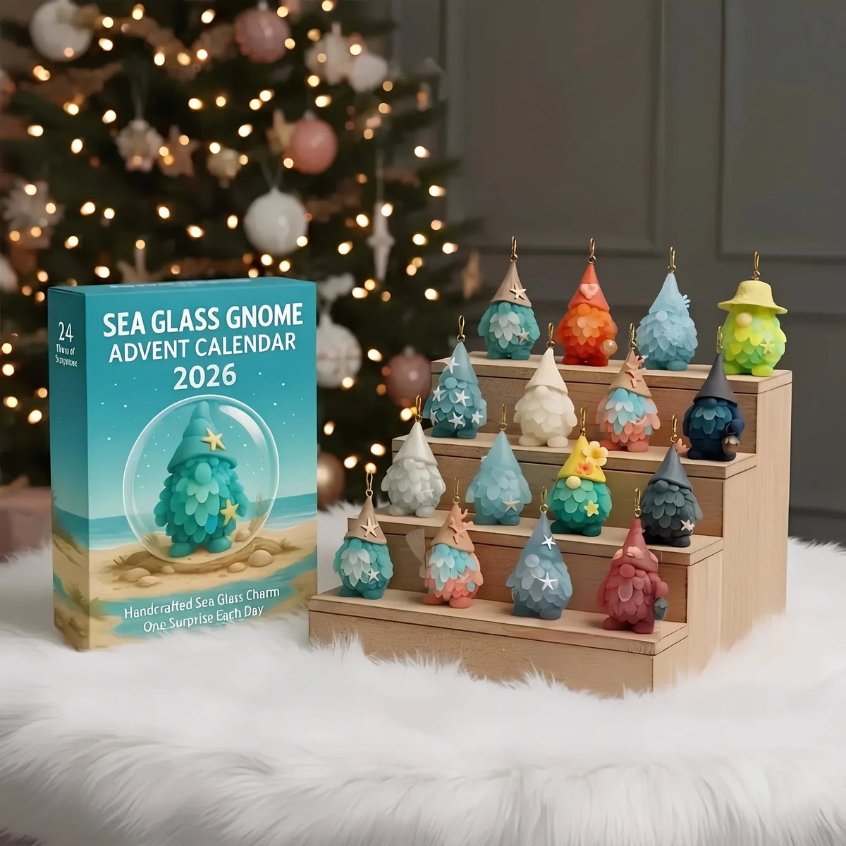 Sea Glass Gnome Advent Calendar 2026 – Coastal Holiday Decor