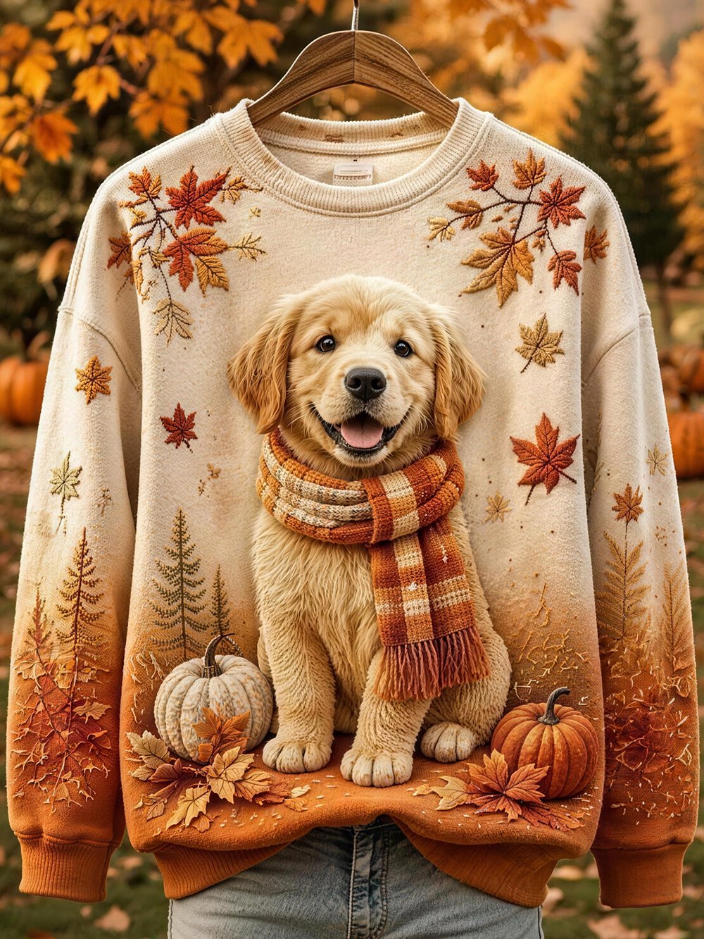 Women's Autumn Animal Print Crew Neck Long-Sleeve T-Shirt