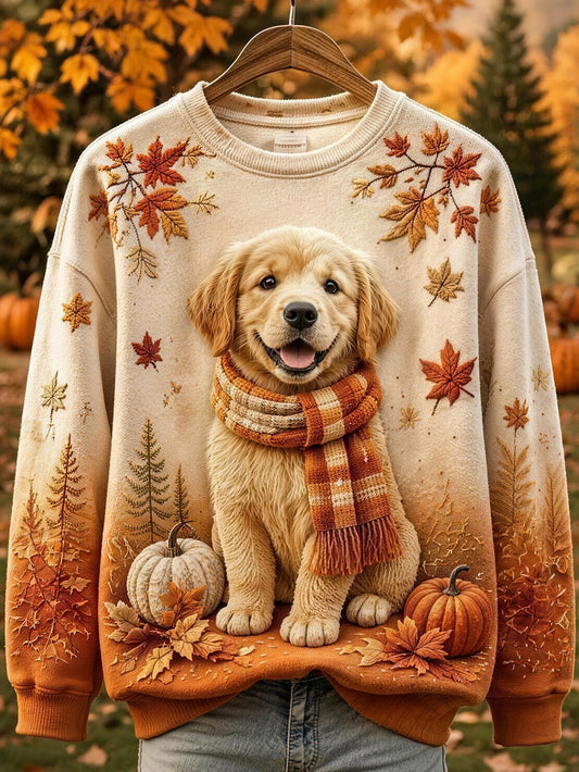 Women's Autumn Animal Print Crew Neck Long-Sleeve T-Shirt