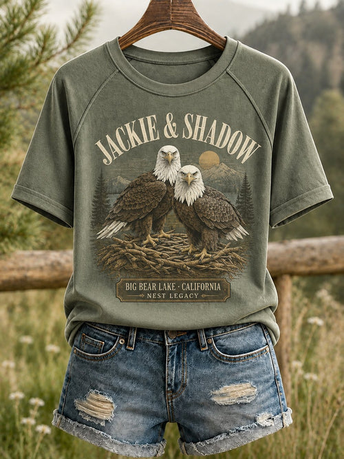 Women's Family Legacy Big Bear Lake California Wildlife Print T-shirt