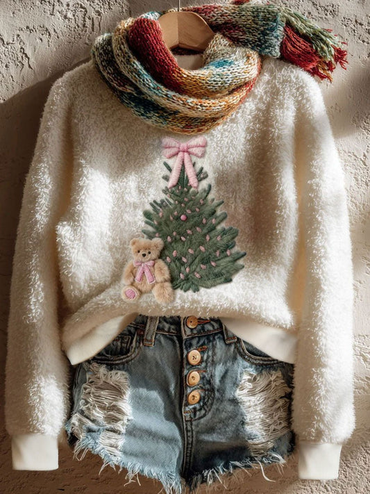 Women's Christmas Print Casual Flannel Sweatshirt