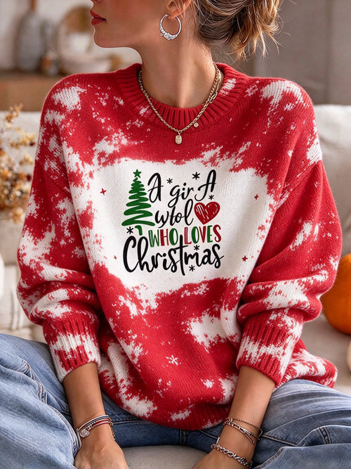 Women's Christmas Print Casual Knit Top