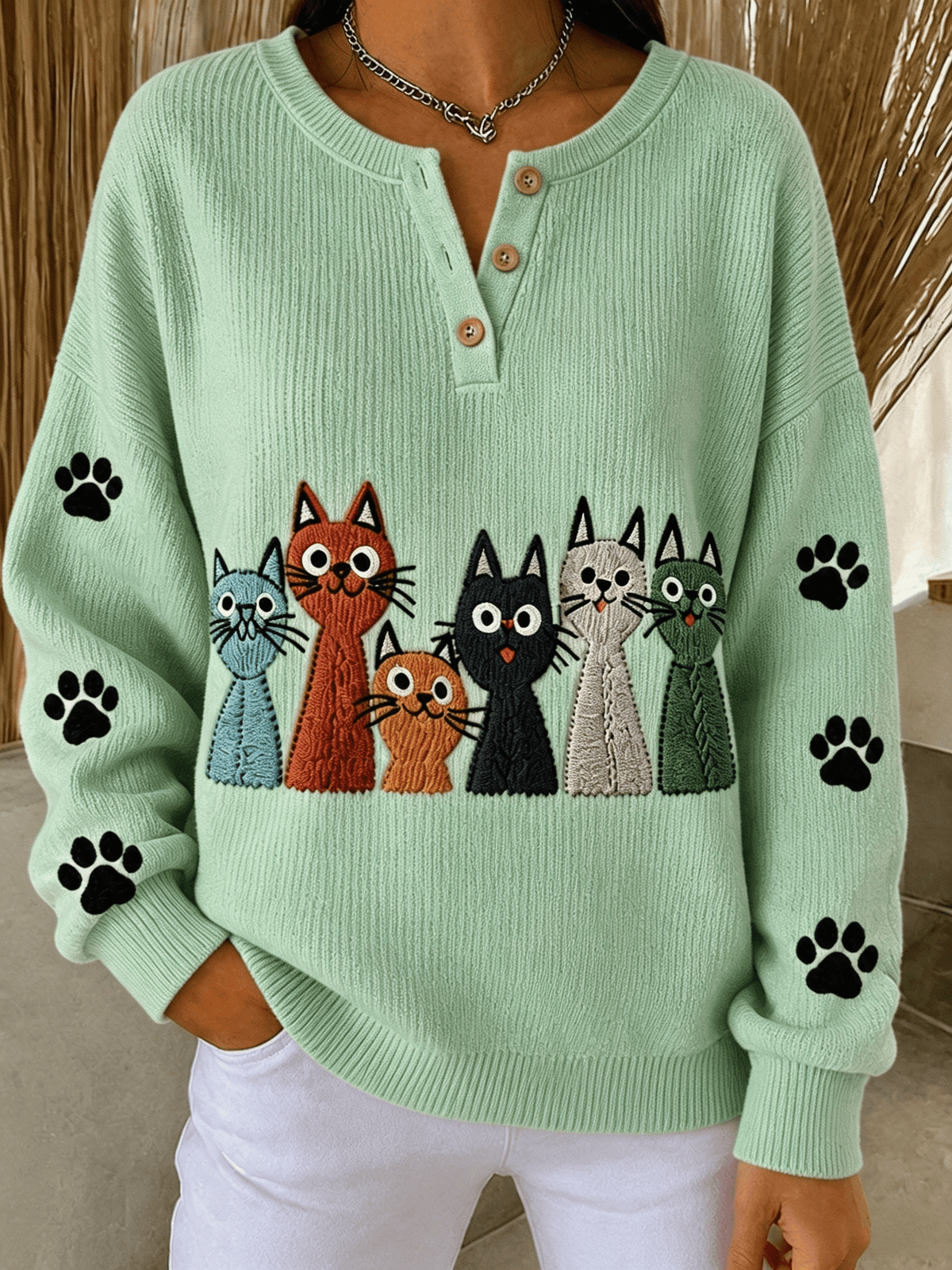 Women's Animal Print Knit Sweater