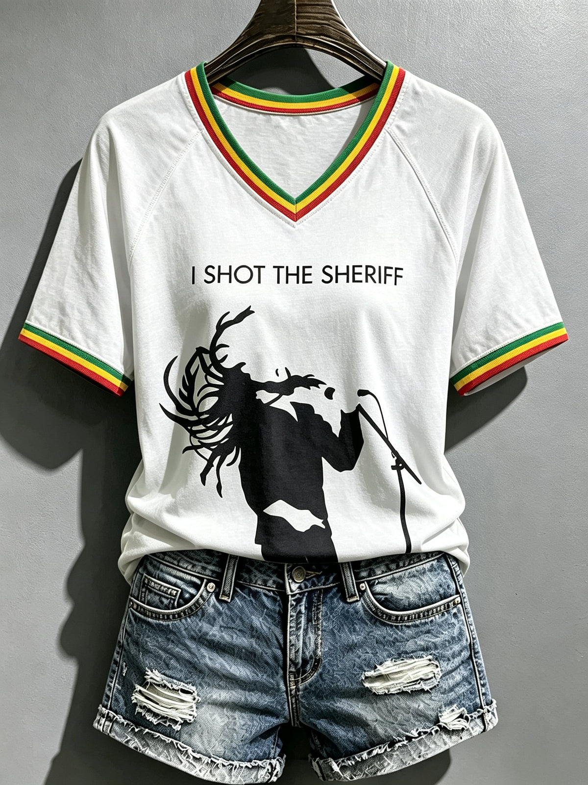 Women's Reggae Art Print Casual T-shirt