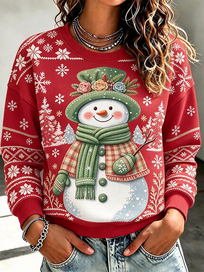 Women's Casual Printed Long-Sleeve Sweatshirt