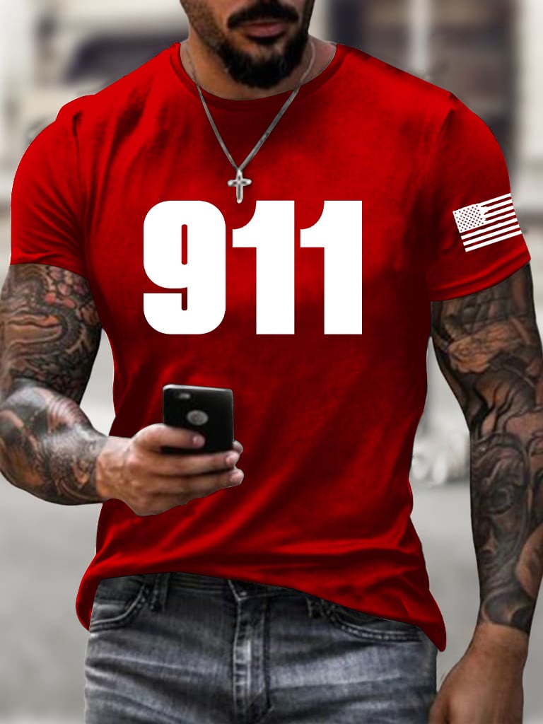 Men's Patriots Day: Never Forget 9/11 Short-sleeved T-shirt