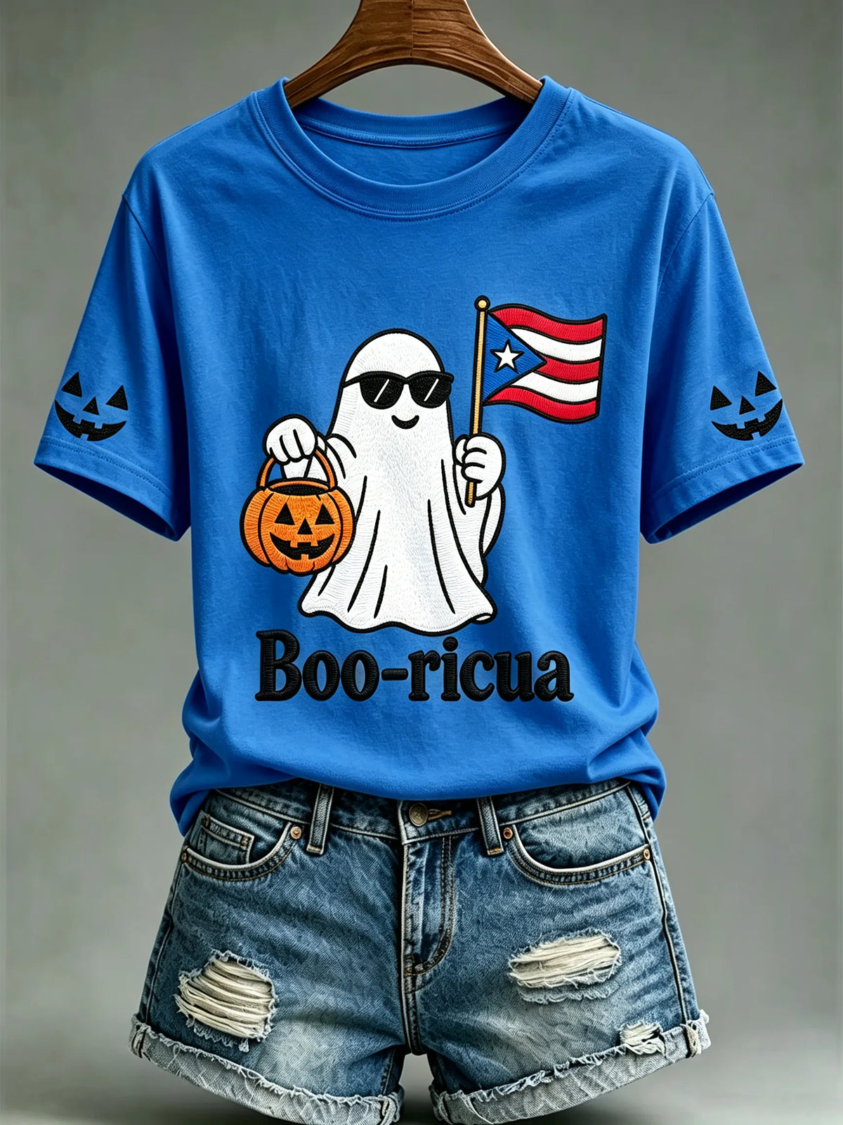 🎃Women's Halloween In Puerto Rico Print T-Shirt