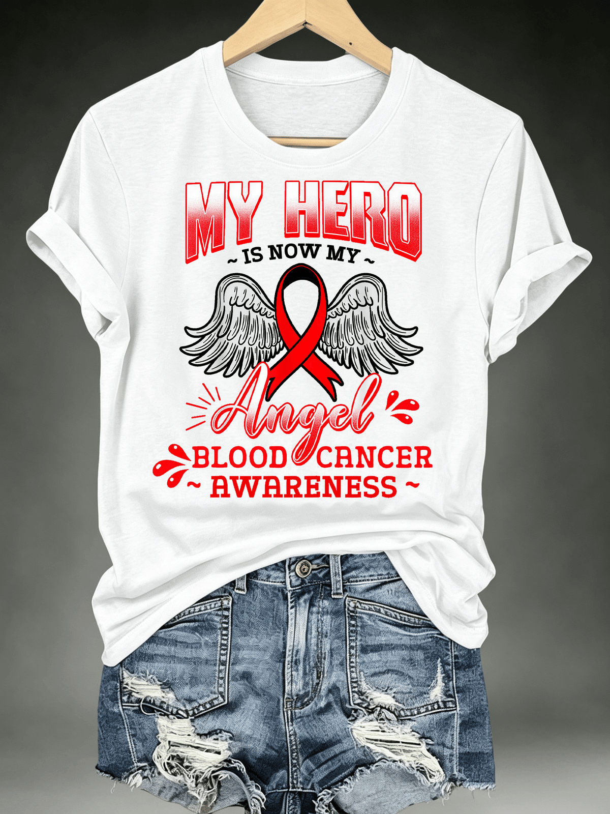 Women's BLOOD CANCER AWARENESS Print T-Shirt