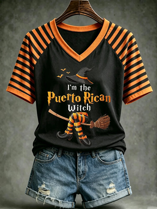 🎃Women's Halloween In Puerto Rico Print T-Shirt
