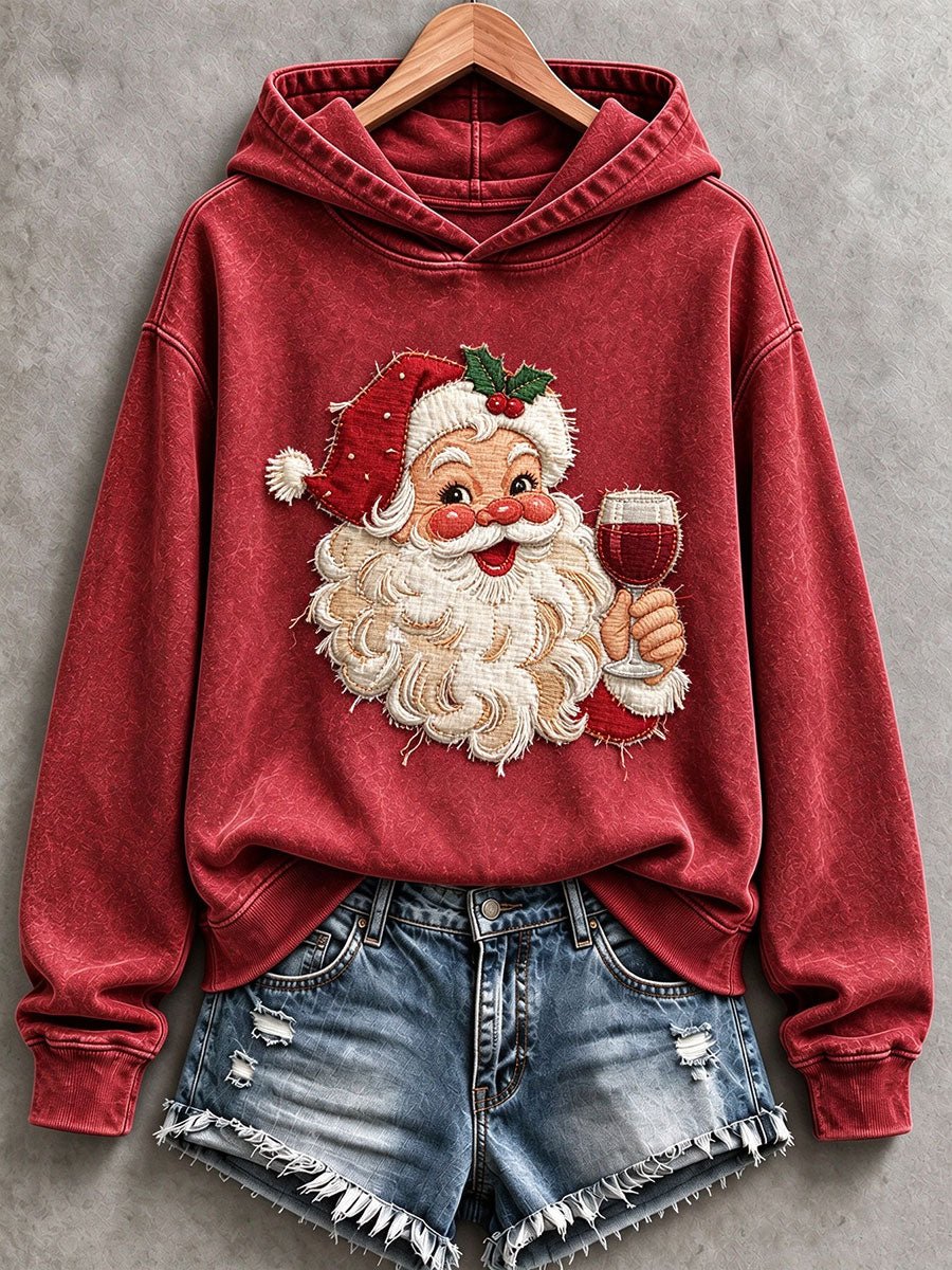 Women's Vintage Santa Claus Christmas Print Casual Sweatshirt