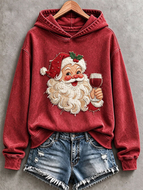 Women's Vintage Santa Claus Christmas Print Casual Sweatshirt
