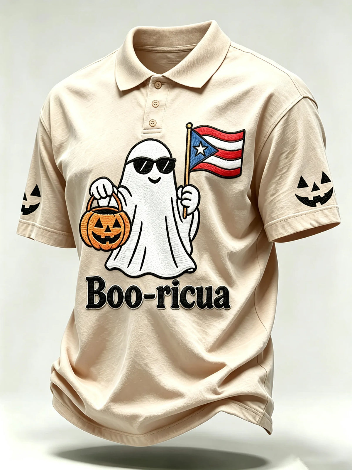 🎃Men's Halloween In Puerto Rico Print Polo Shirt
