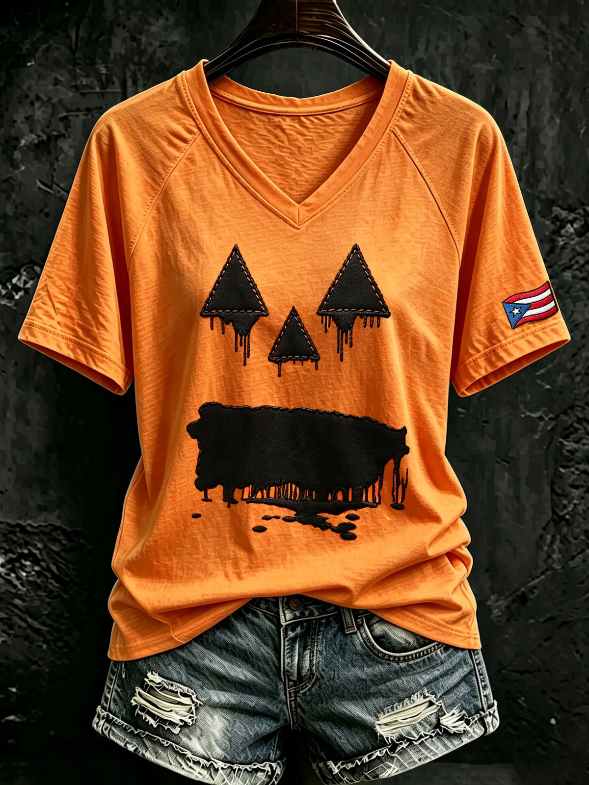 🎃Women's Halloween In Puerto Rico Print T-Shirt
