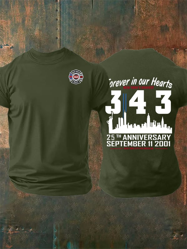 Men's 25th Anniversary 9/11 Memorial, 343 Hero Tribute Tee