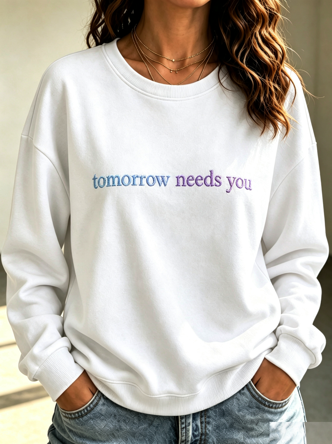 Women's Mental Health&Suicide Prevention Awareness Embroidery Sweatershirt