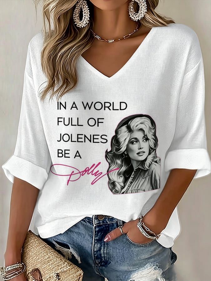 Women'S Country Cowgirl Dolly Commemorative  The Way I See It, If You Want The Rainbow, You Gotta Put Up With The Rain Print T-Shirt