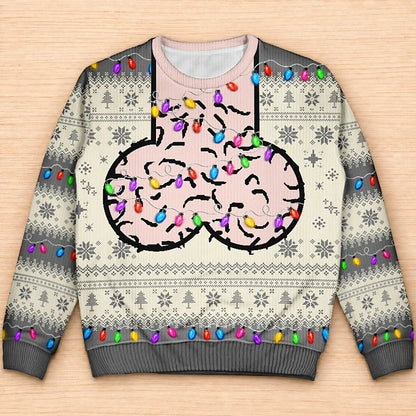 Funny Christmas Gift For Bald Dad Papa Husband - Personalized Unisex Ugly Sweater