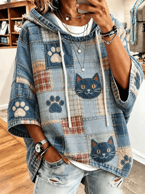 Women's Cat Printing Art Casual Top