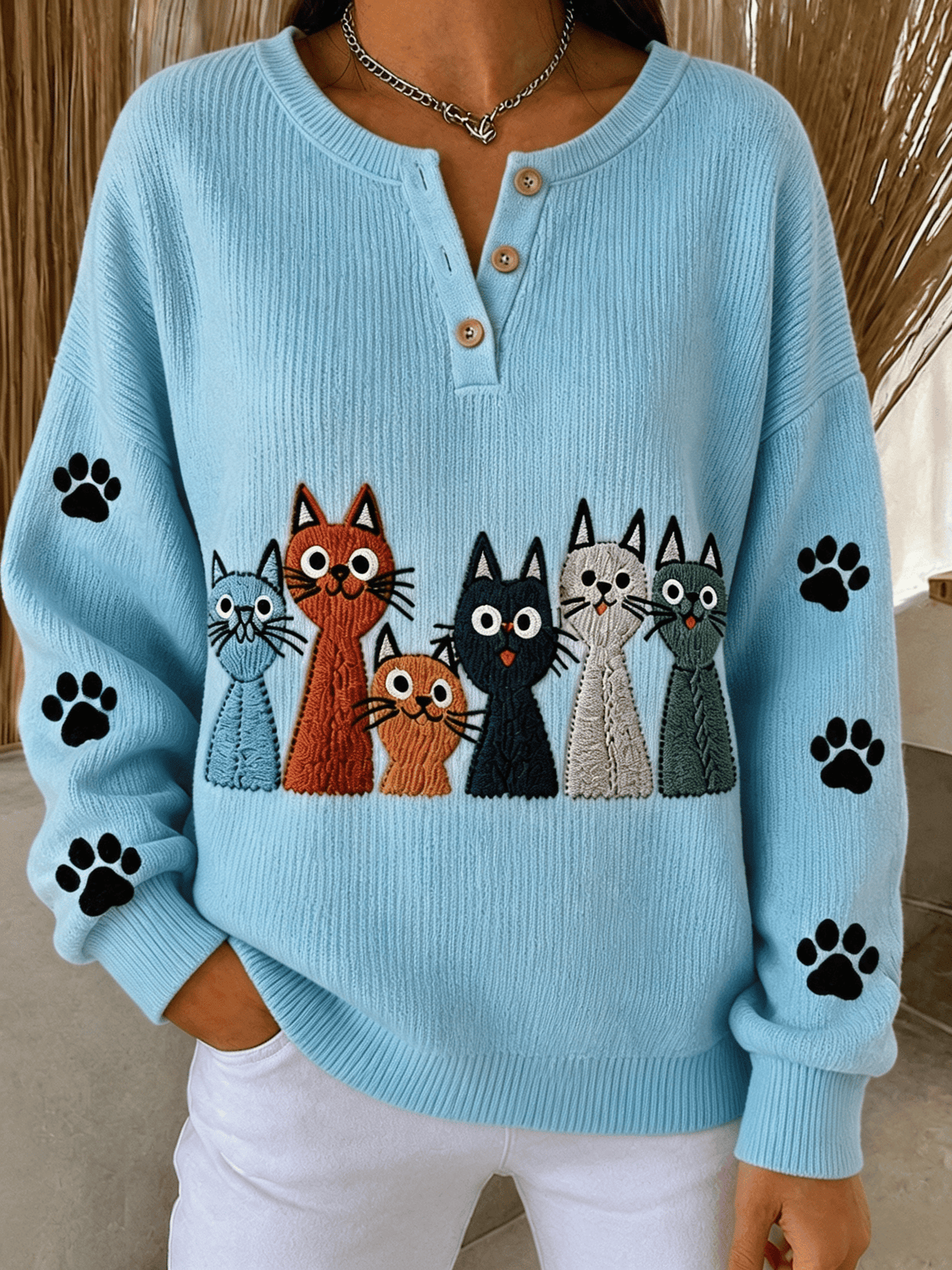 Women's Animal Print Knit Sweater