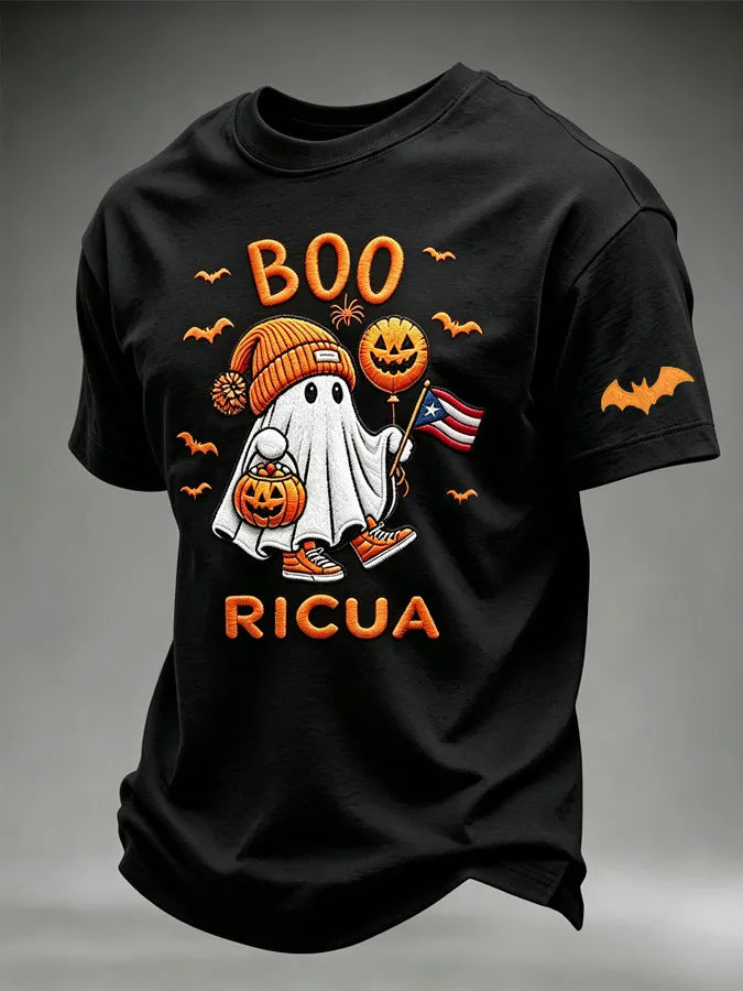 🎃Men's Halloween in Puerto Rico Print Short-Sleeve T-Shirt
