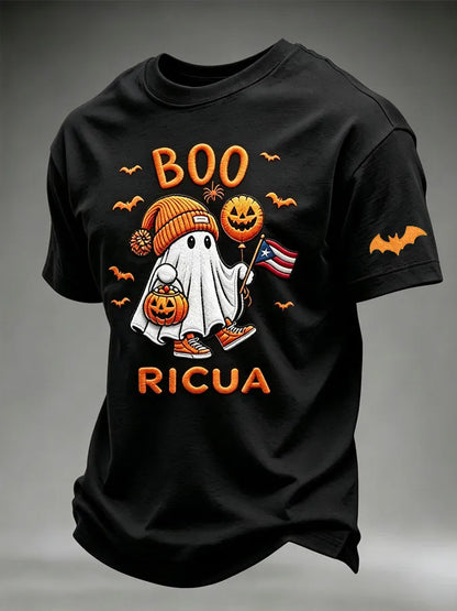 🎃Men's Halloween in Puerto Rico Print Short-Sleeve T-Shirt