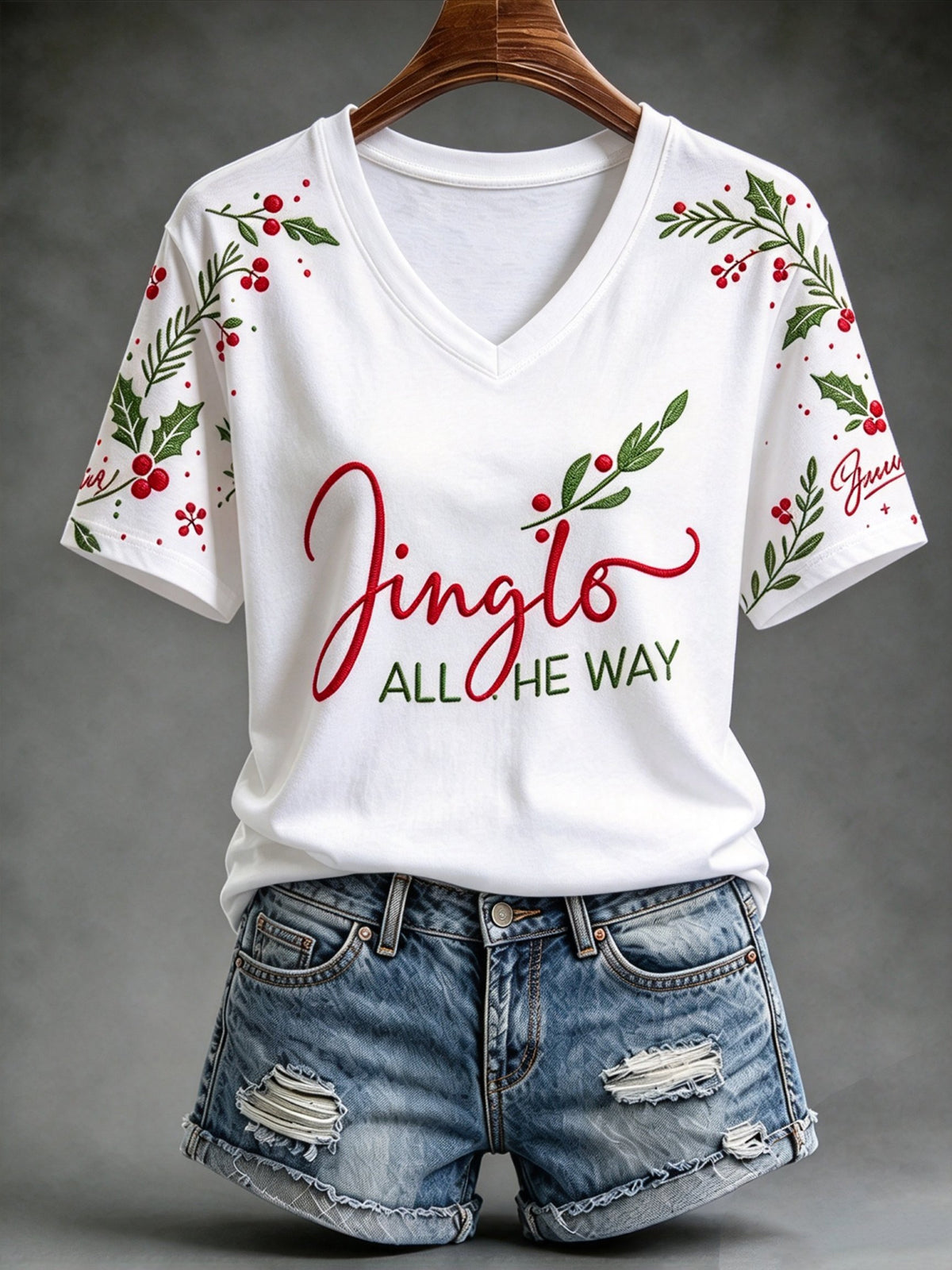 Women's Festive V-Neck Top