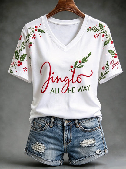 Women's Festive V-Neck Top