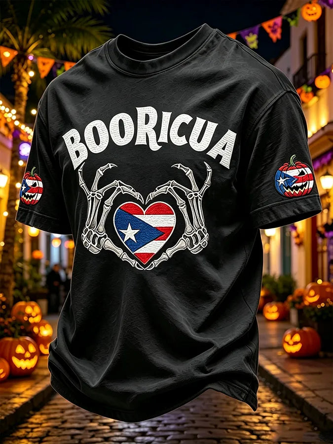 🎃Men's Halloween In Puerto Rico Print Short-Sleeve T-Shirt