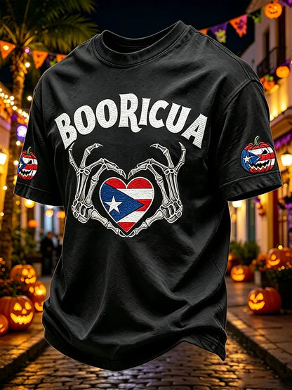 🎃Men's Halloween In Puerto Rico Print Short-Sleeve T-Shirt