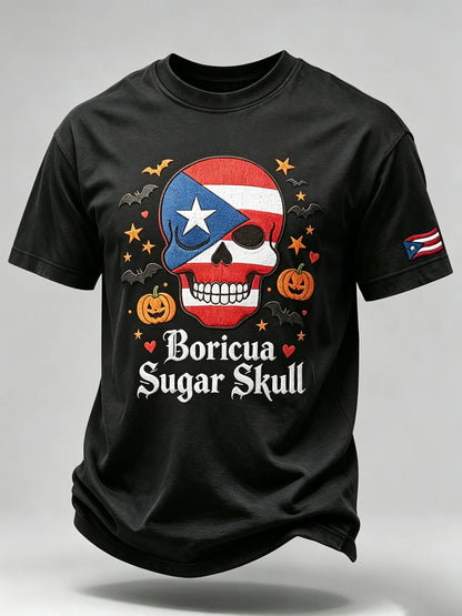 🎃Men's Halloween in Puerto Rico Print Short-Sleeve T-Shirt