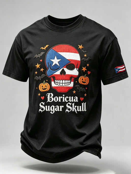 🎃Men's Halloween in Puerto Rico Print Short-Sleeve T-Shirt