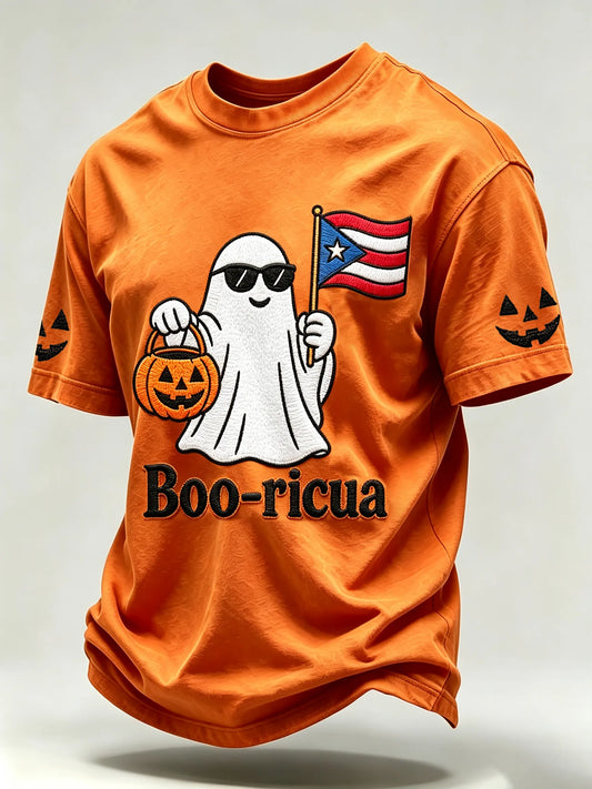 🎃Men's Halloween In Puerto Rico Print Short-Sleeve T-Shirt