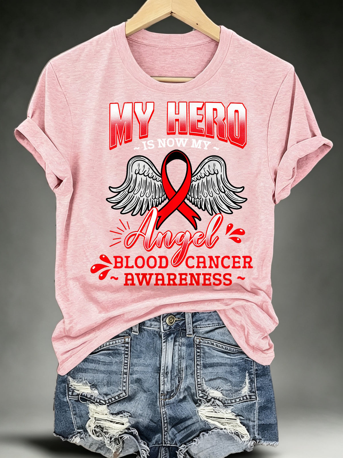 Women's BLOOD CANCER AWARENESS Print T-Shirt