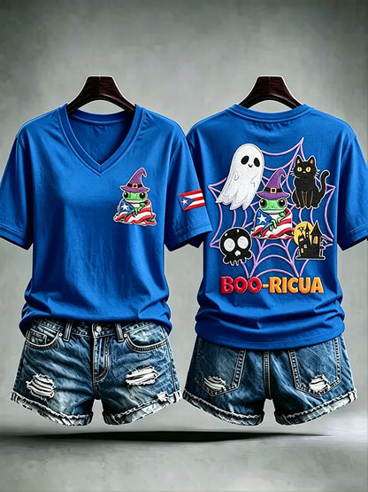🎃Women's Booricuan Halloween Printed T-shirt