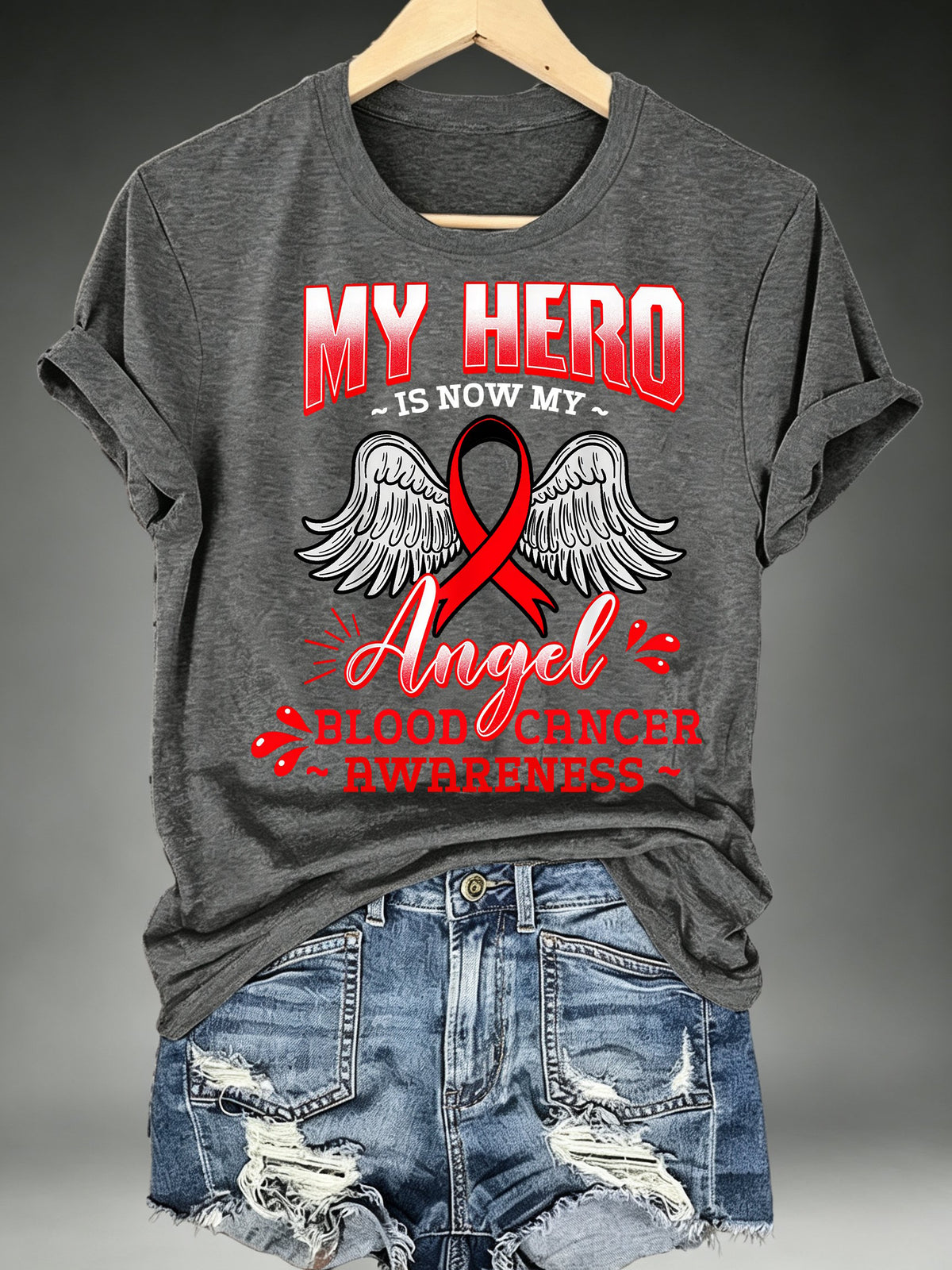 Women's BLOOD CANCER AWARENESS Print T-Shirt