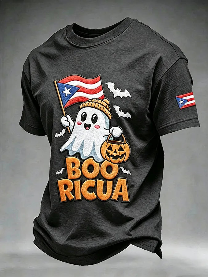 🎃Men's Puerto Rico Halloween Printed Short-Sleeve T-Shirt