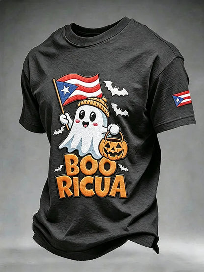 🎃Men's Puerto Rico Halloween Printed Short-Sleeve T-Shirt