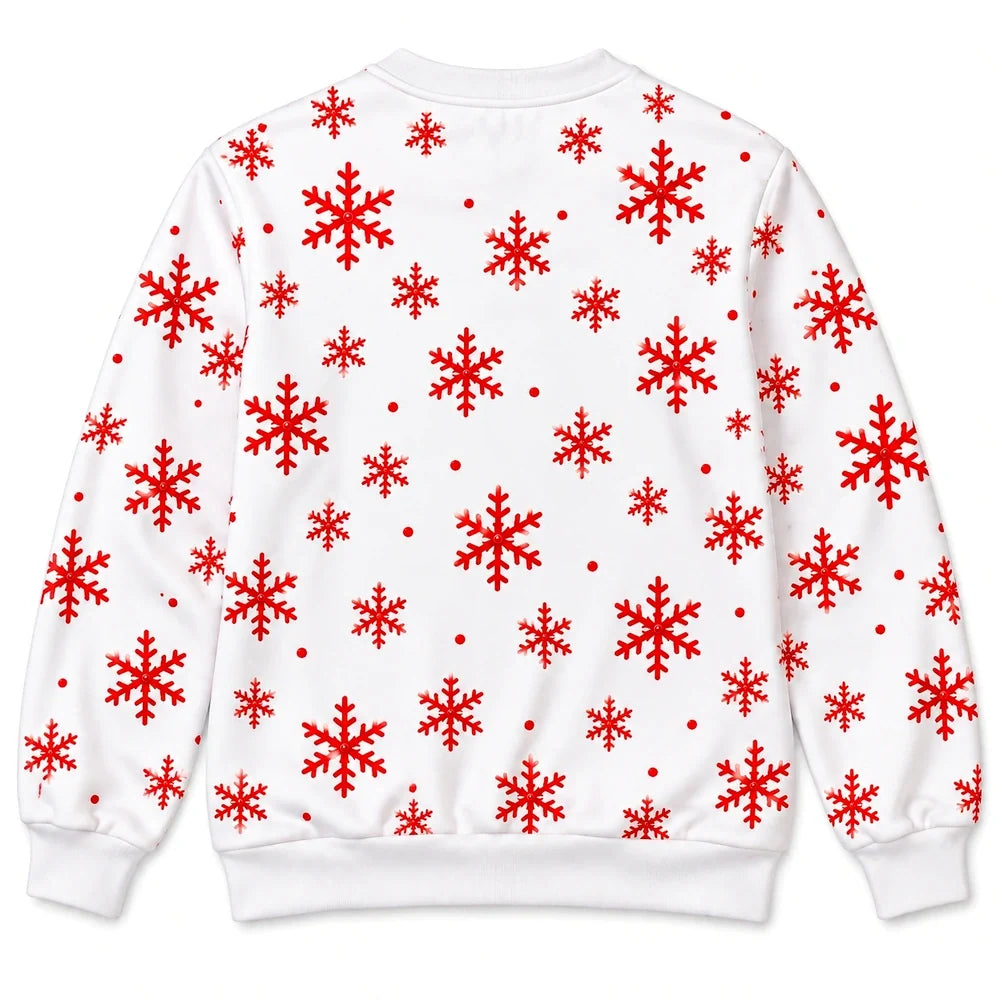 Funny Christmas Santa Corset Illusion Sweatshirt – Playful Snowflake Holiday Crewneck